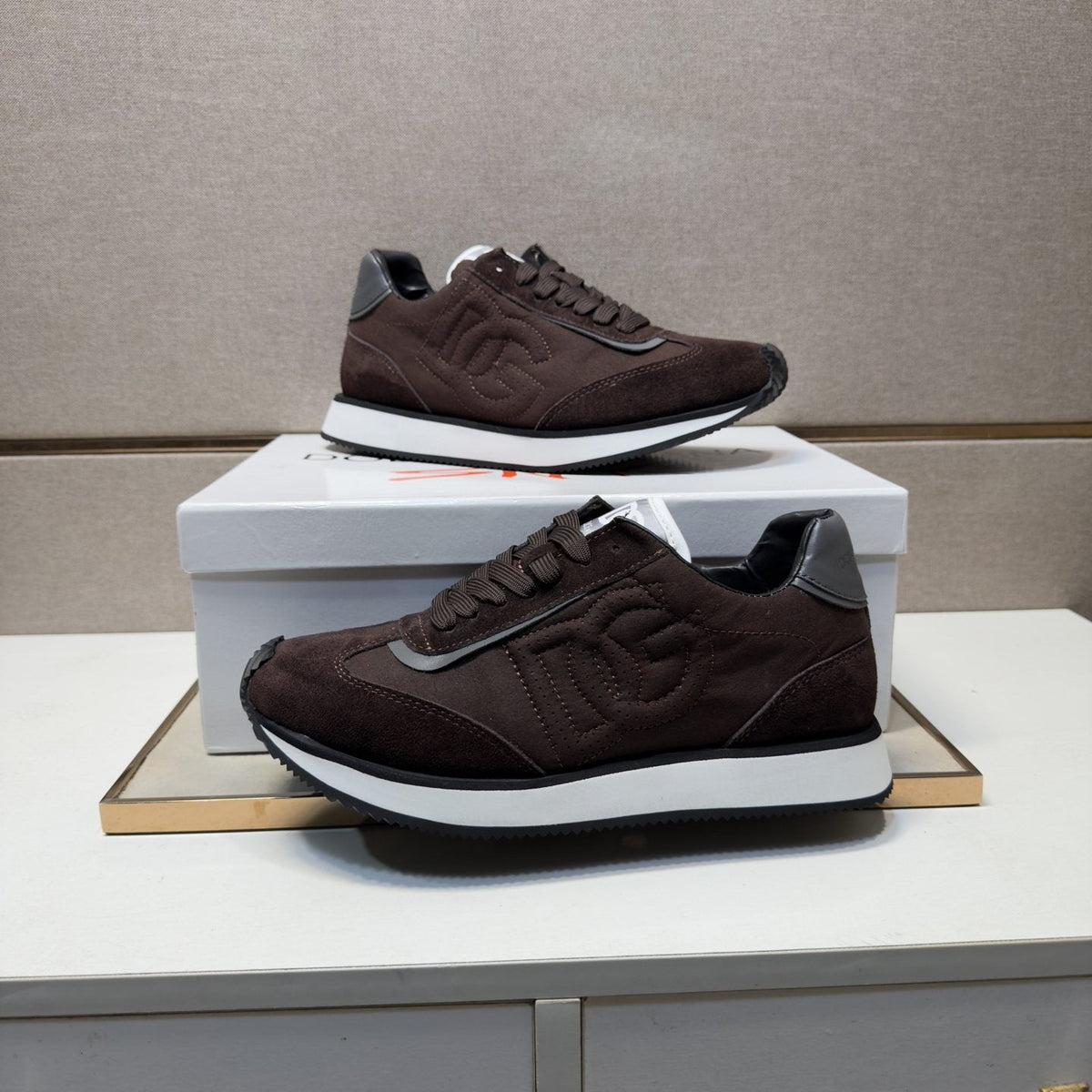 Dolce & Gabbana Dark Brown Low-Top Sneakers