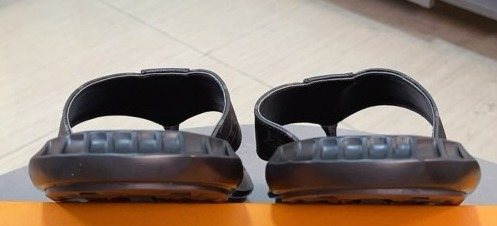 Louis Vuitton Men's Black Logo Slide Sandals - Molded Footbed