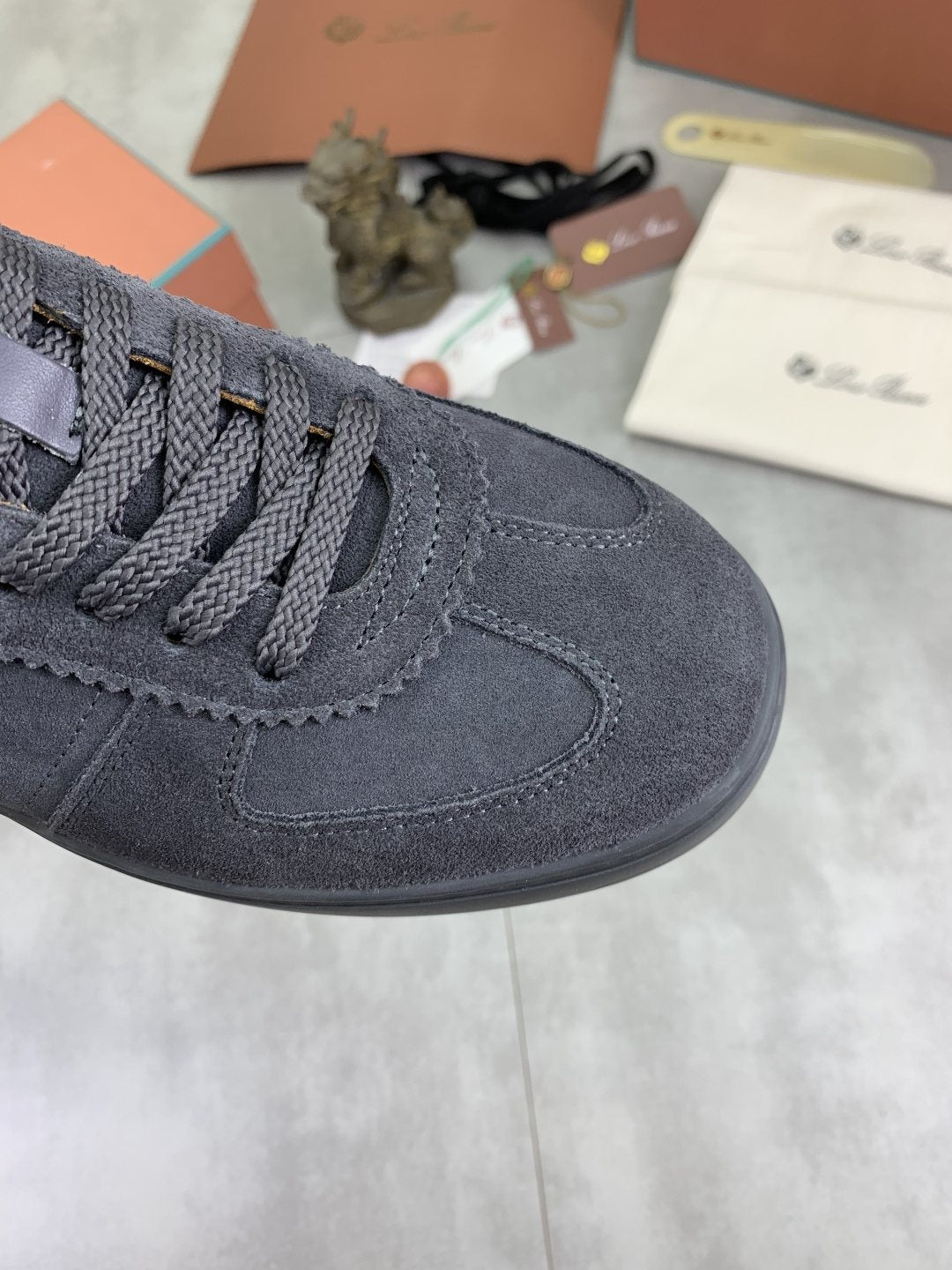 Loro Piana Navy Panel Low-Top Sneakers