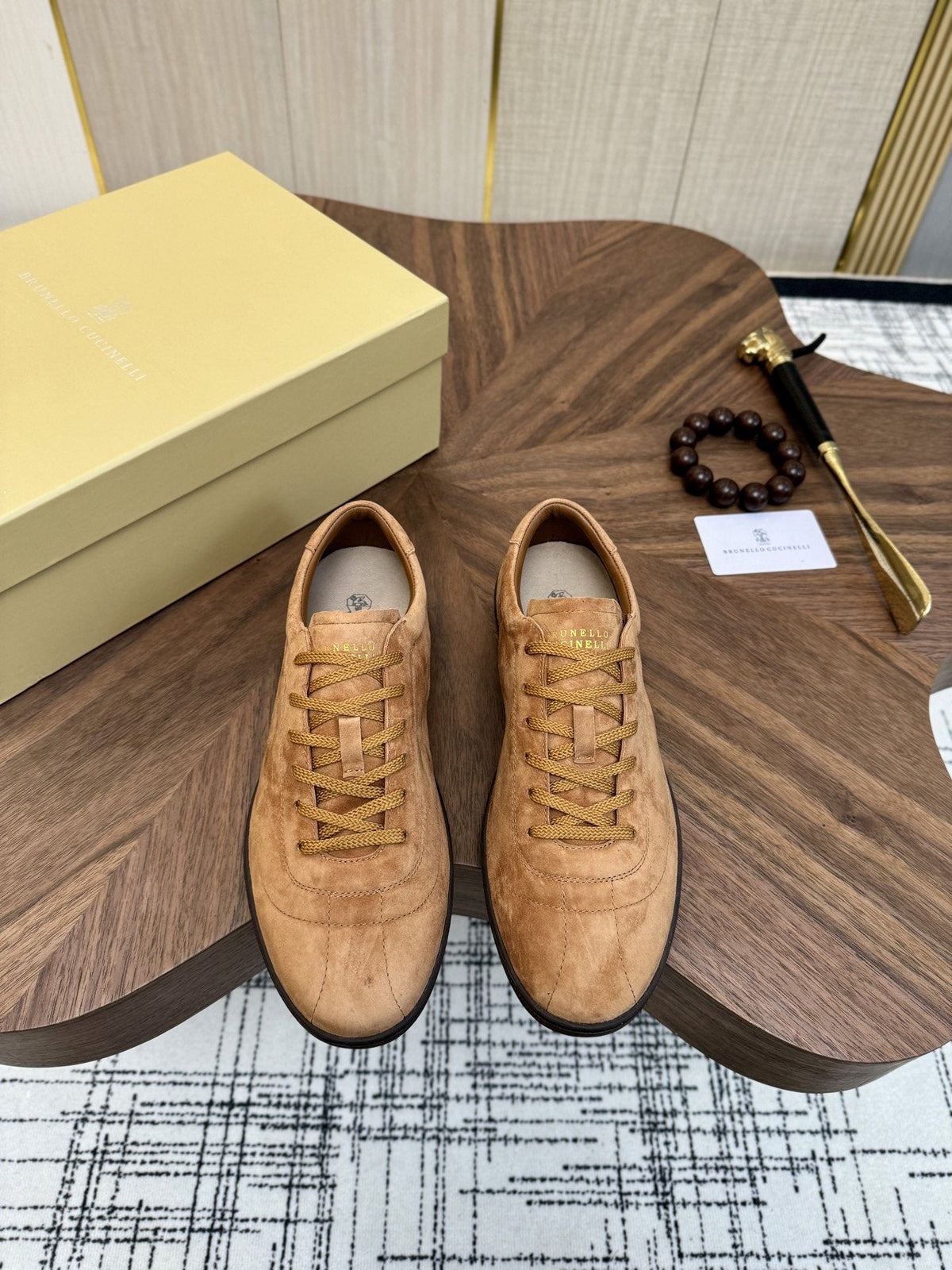 Brunello Cucinelli Tan Low-Top Sneakers