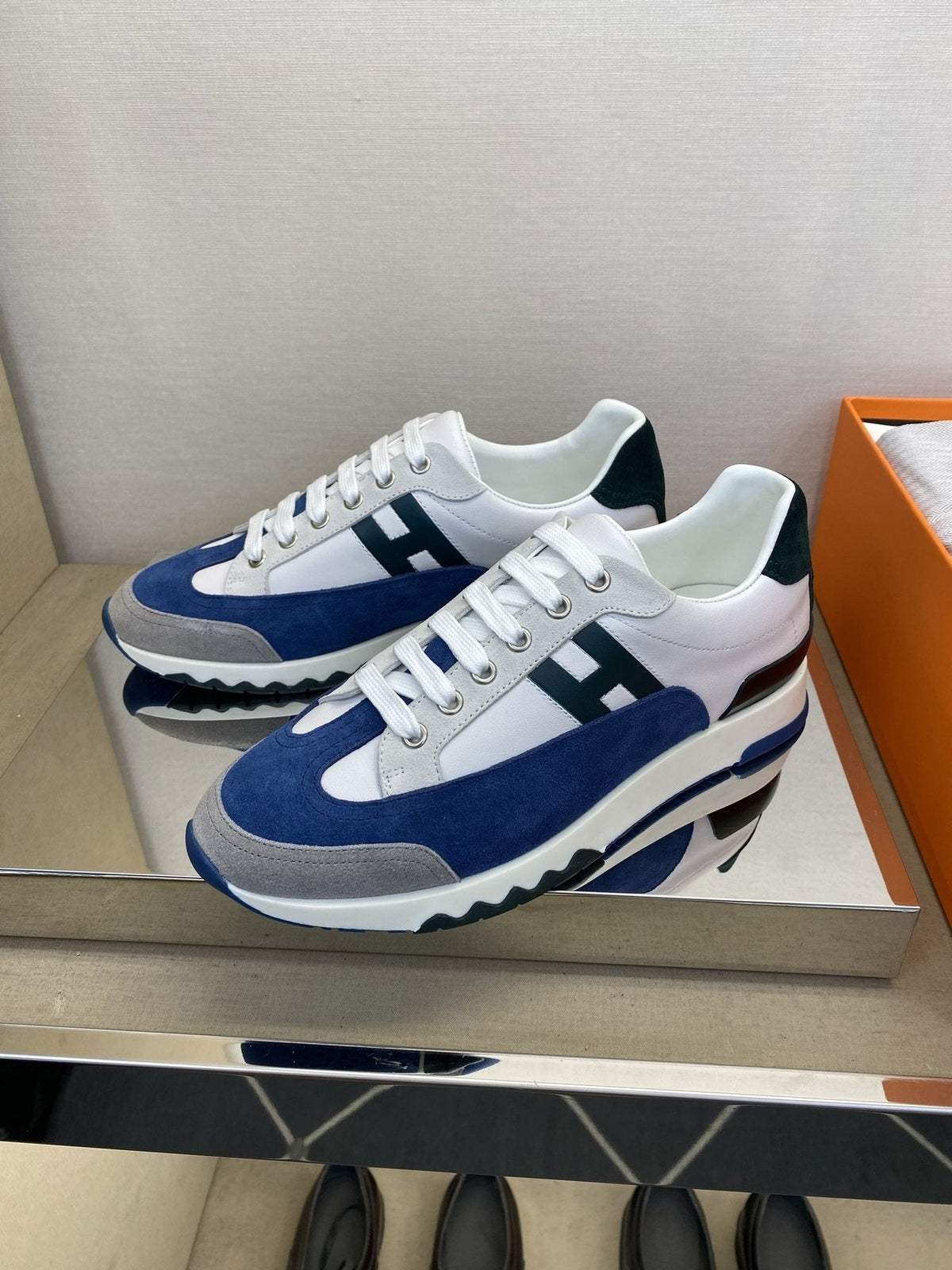 Hermès Men's Low-Top Panel Sneakers