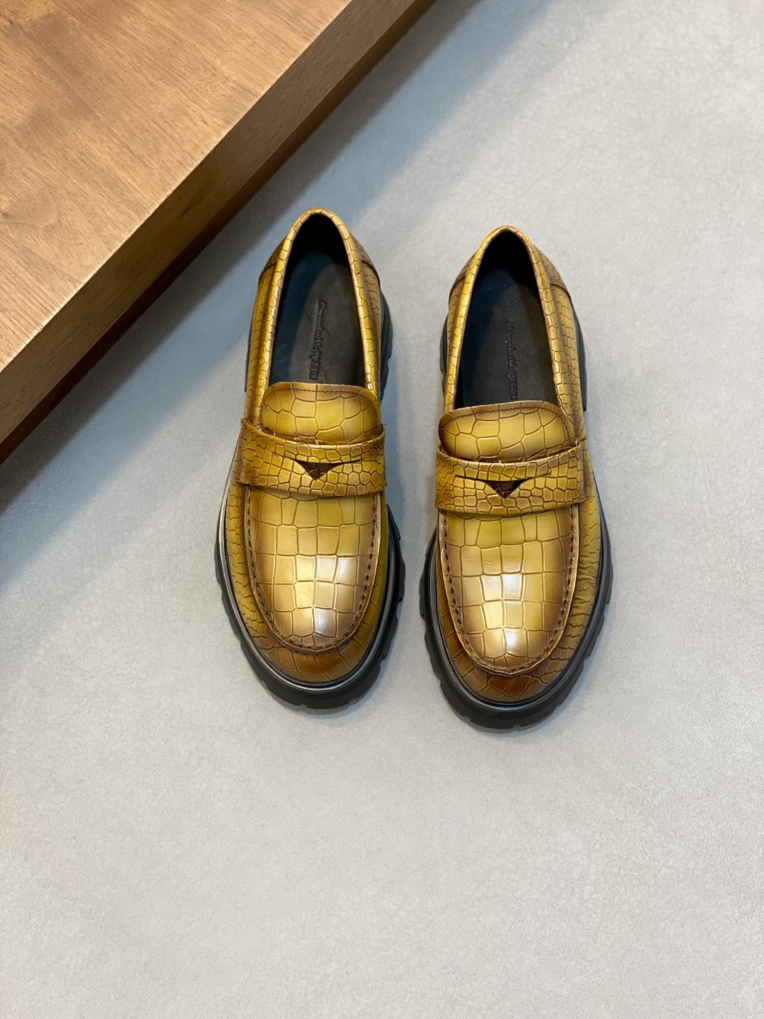 Alexander McQueen Men's Croc-Embossed Lug-Sole Loafers