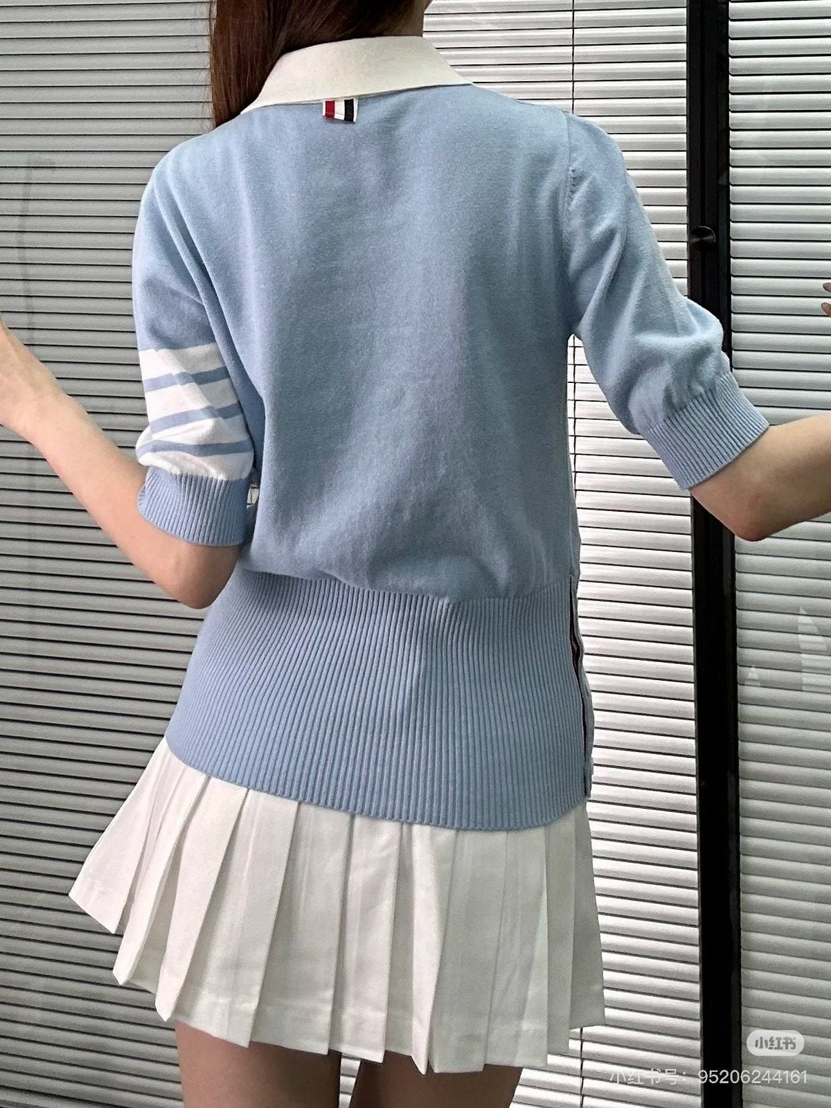 Thom Browne Dog Motif Knit Polo Shirt
