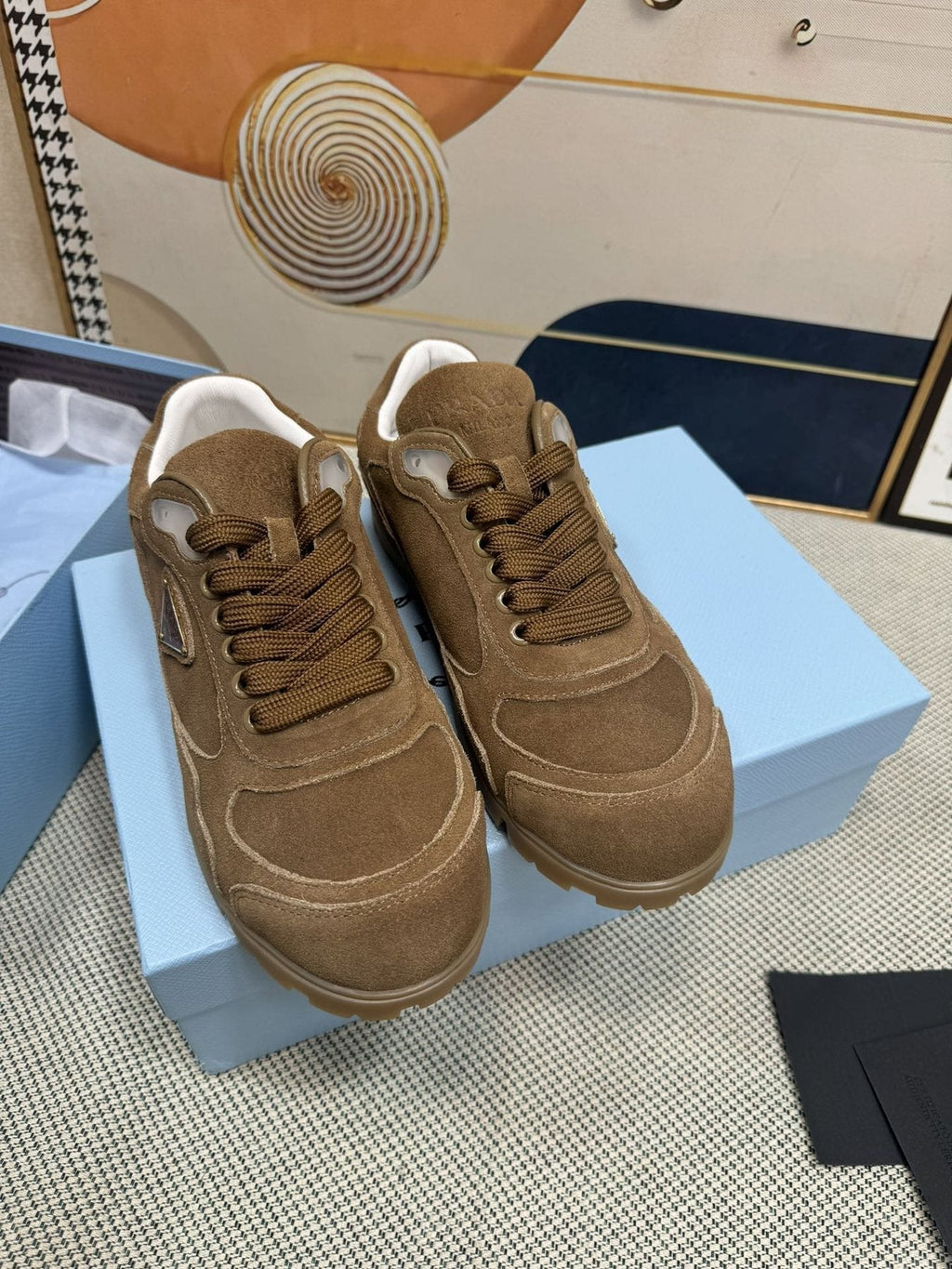 Prada Triangle Logo Low-Top Sneakers - Lug Sole