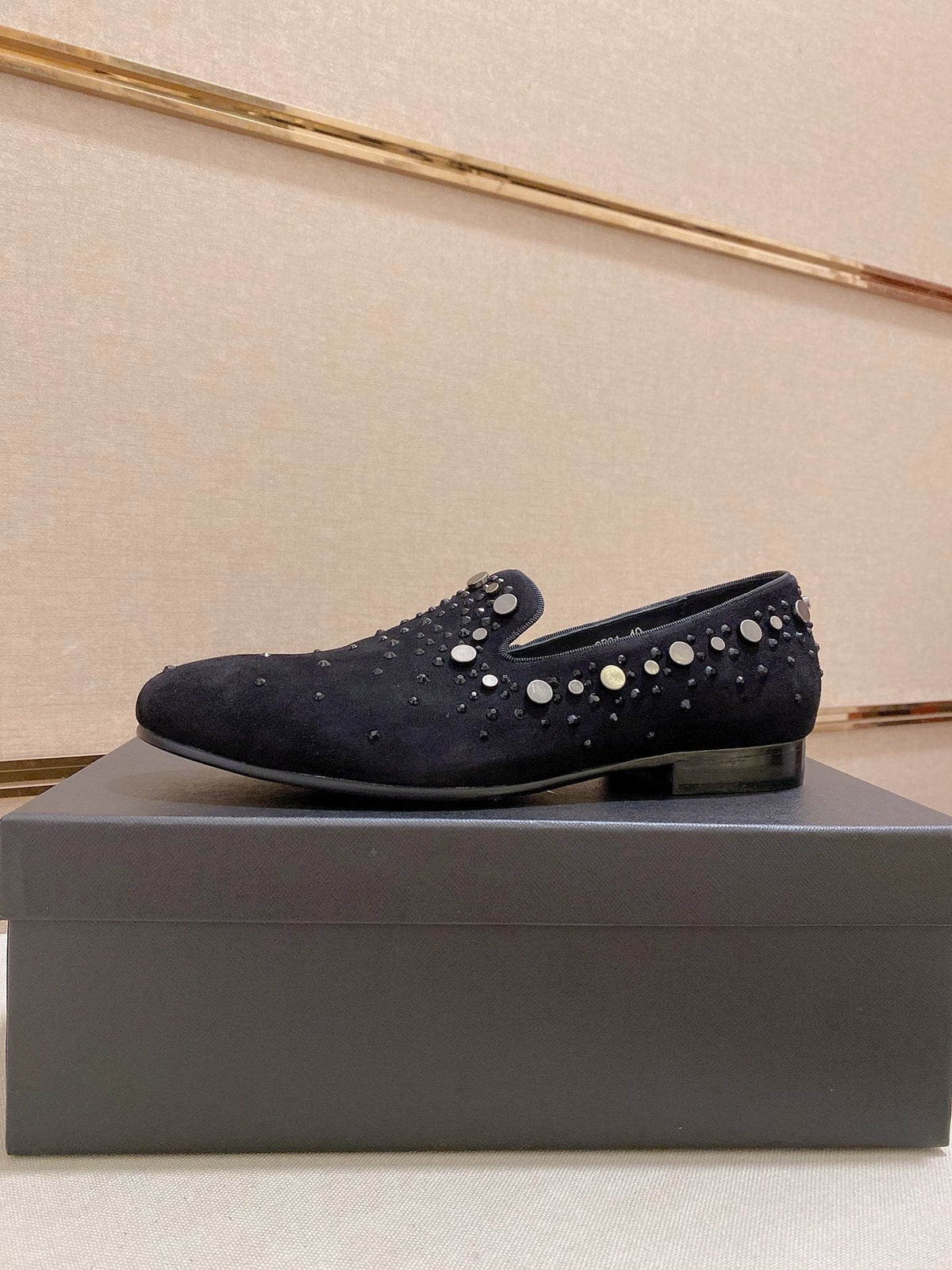 Giuseppe Zanotti Men's Black Studded Slip-On Shoes