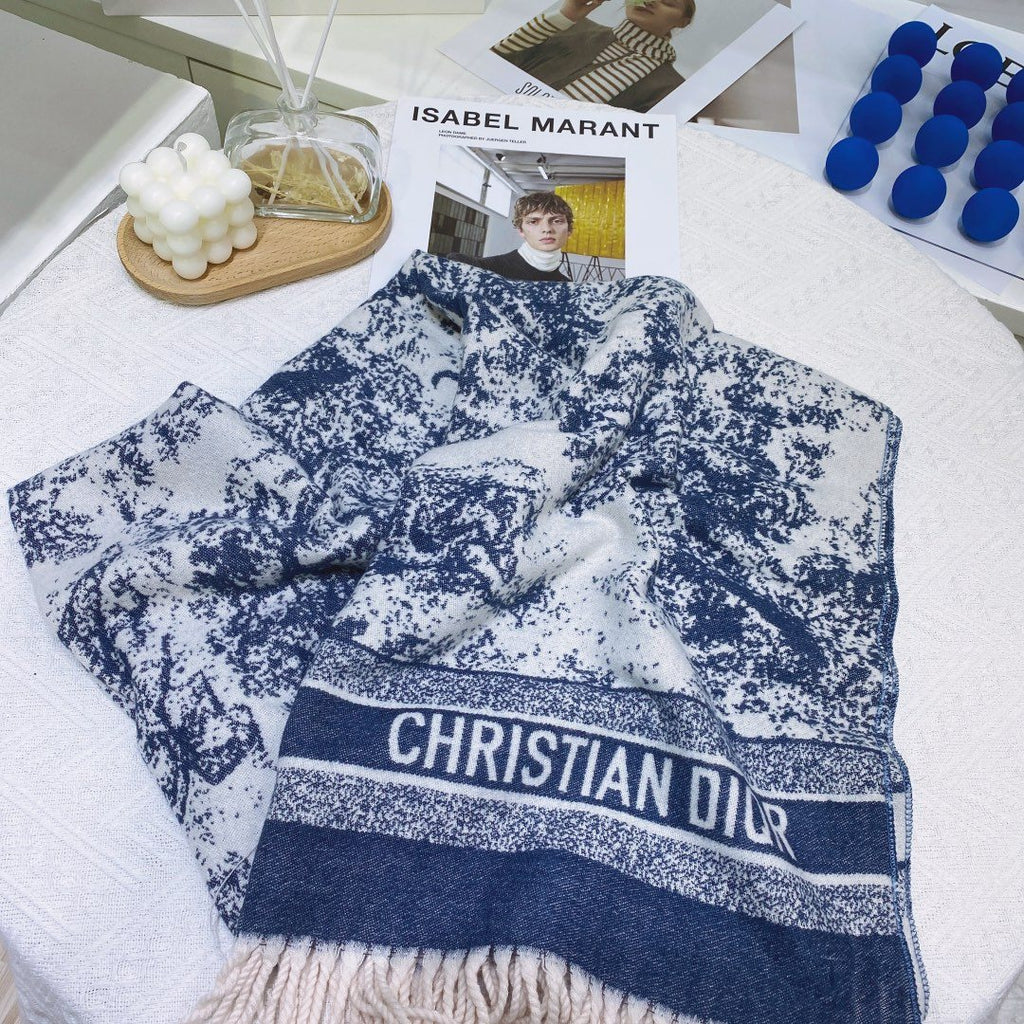 Dior Toile Print Fringed Scarf