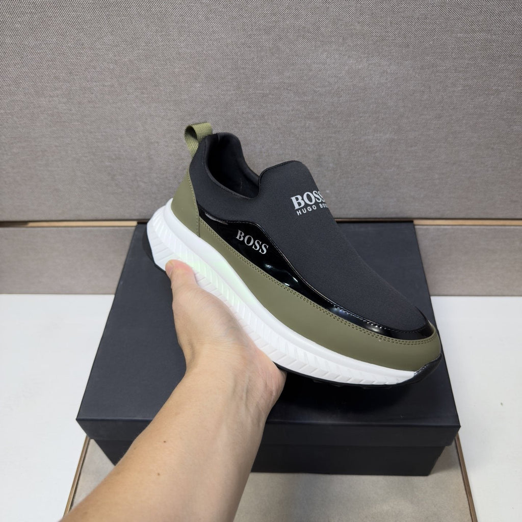BOSS Men's Contrast-Trim Slip-On Sneakers