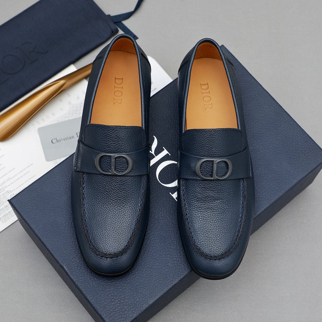 Dior Men's Pebbled Leather Hardware Loafers