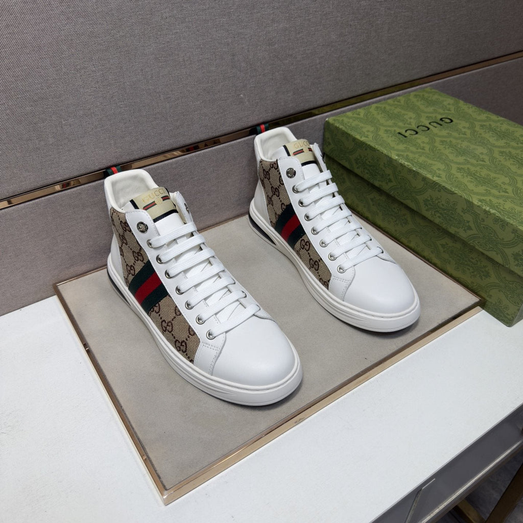 Gucci Men's Striped High-Top Sneakers