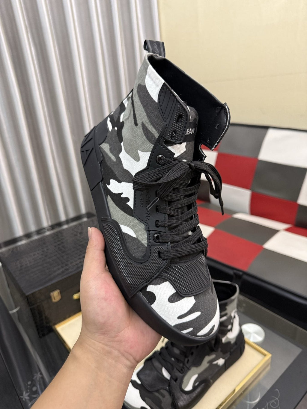 Dolce & Gabbana Paneled High-Top Sneakers