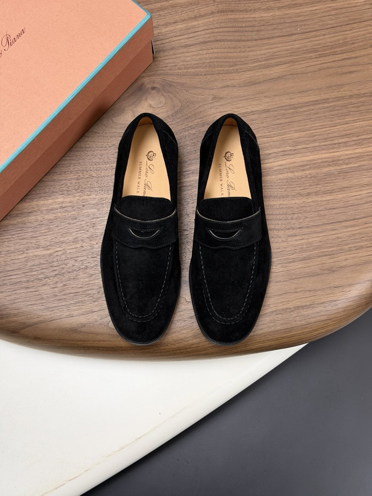 Loro Piana Men's Textured Leather Penny Loafers