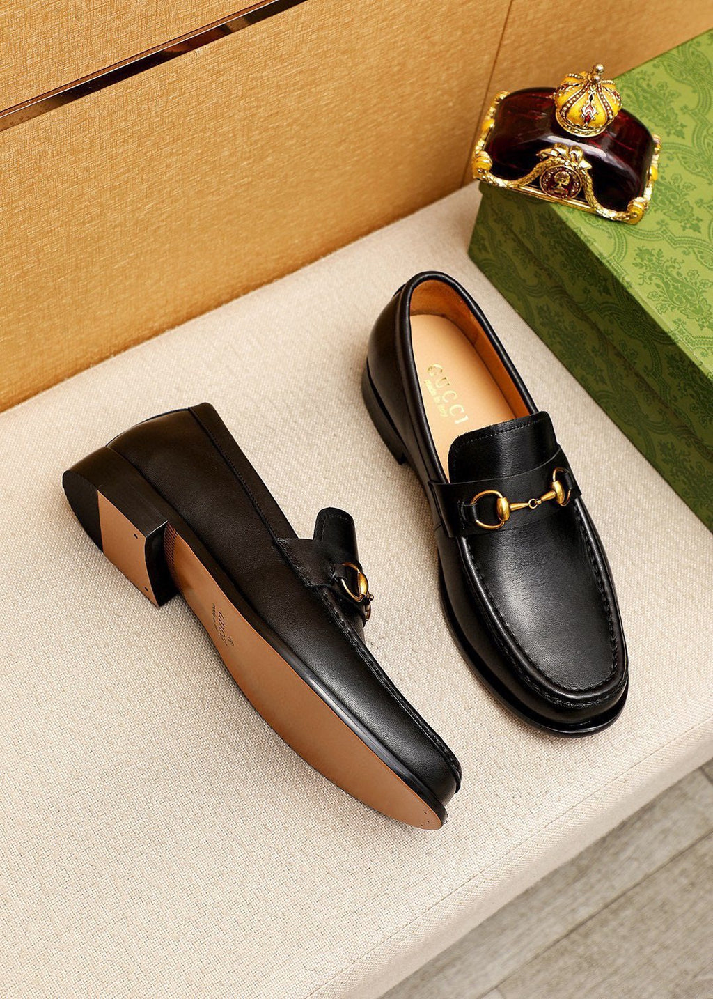 Gucci Leather Horsebit-Style Loafers