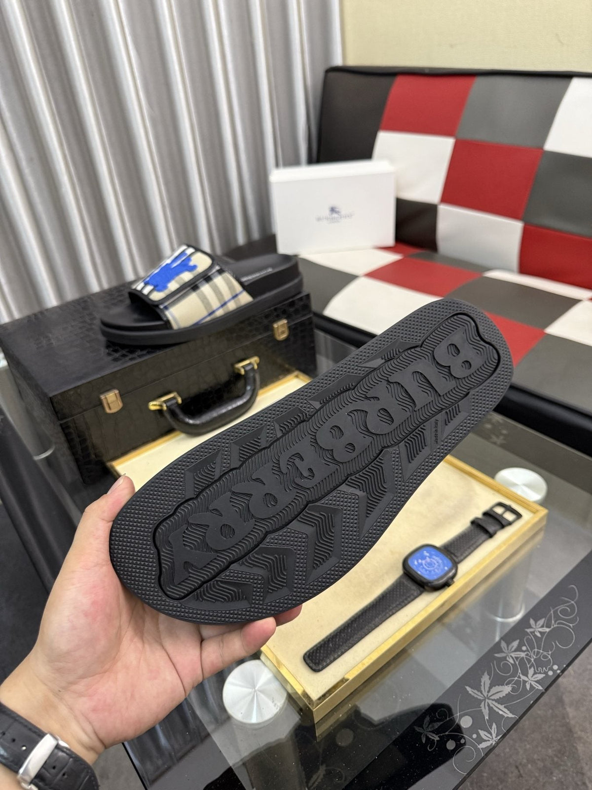 Burberry Check Slide Sandals