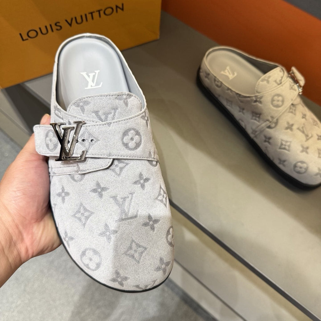Louis Vuitton Men's Monogram Buckle Mules