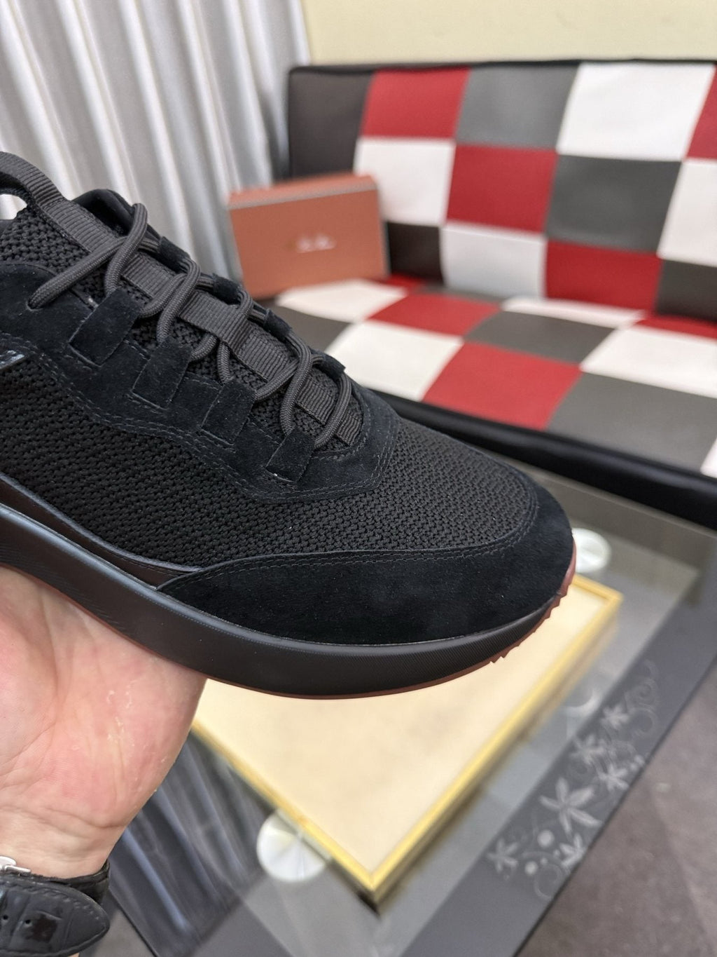 Color-Blocked Low-Top Lace-Up Sneakers