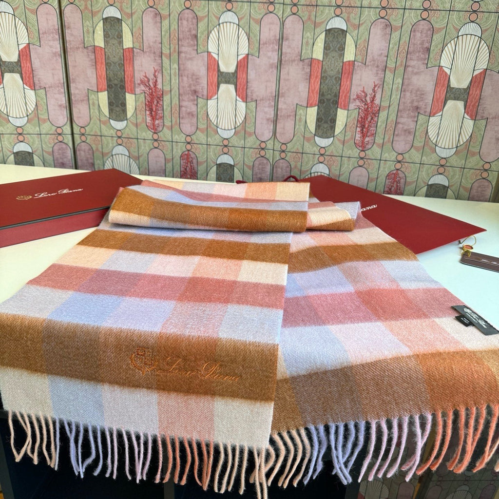 Loro Piana Plaid Fringe Scarf