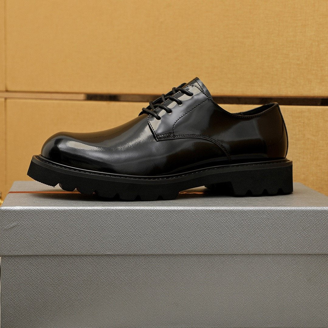 Prada Glossy Lug Sole Derby Shoes