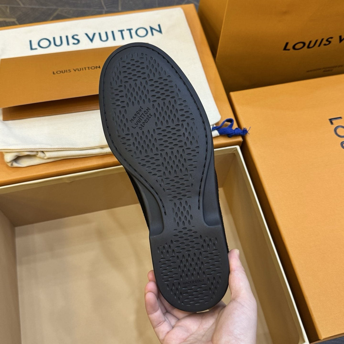 Louis Vuitton Men's Black Suede Loafers
