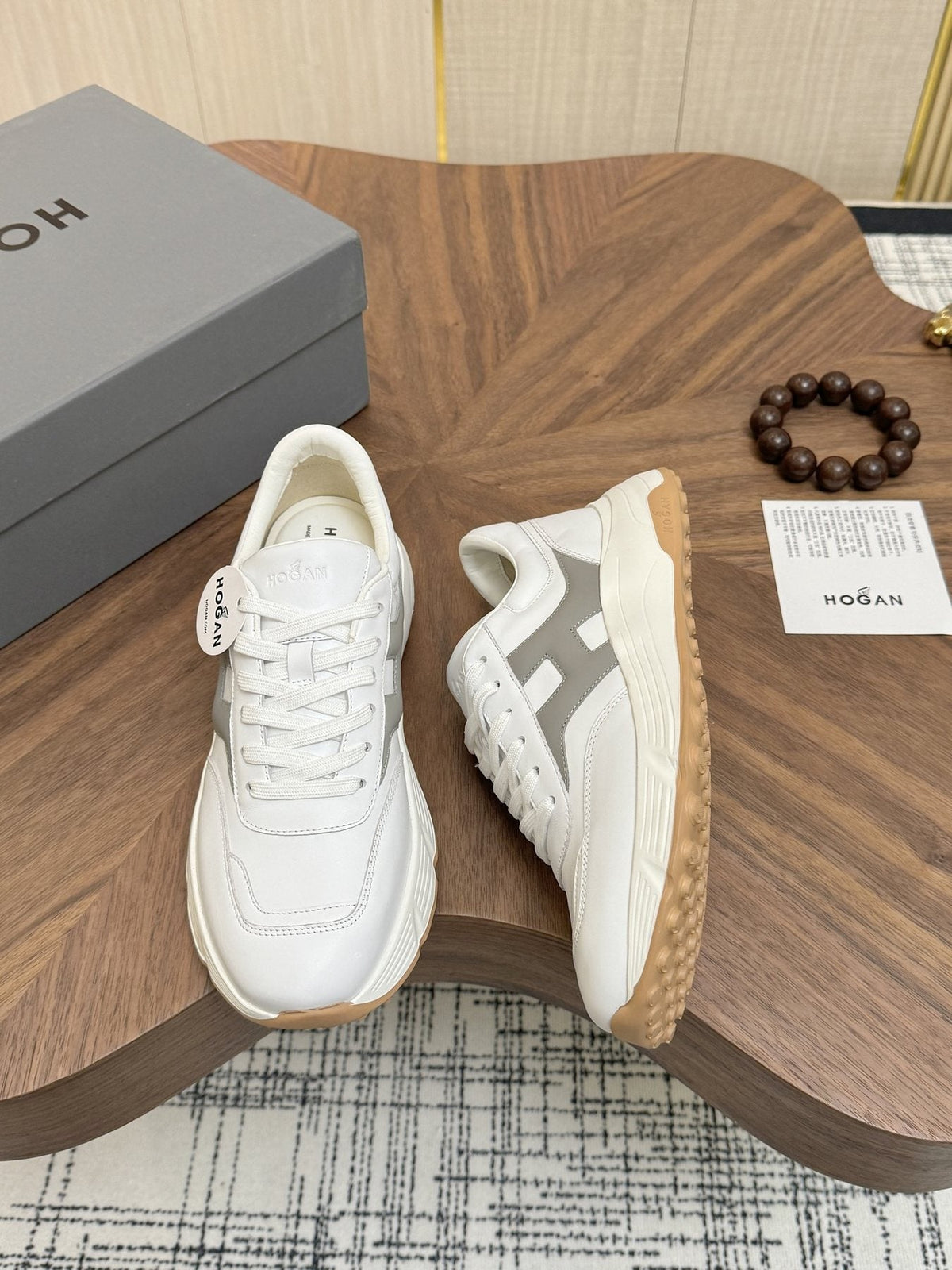 Hogan H-Stripes Platform Sneakers - Smooth Leather Upper