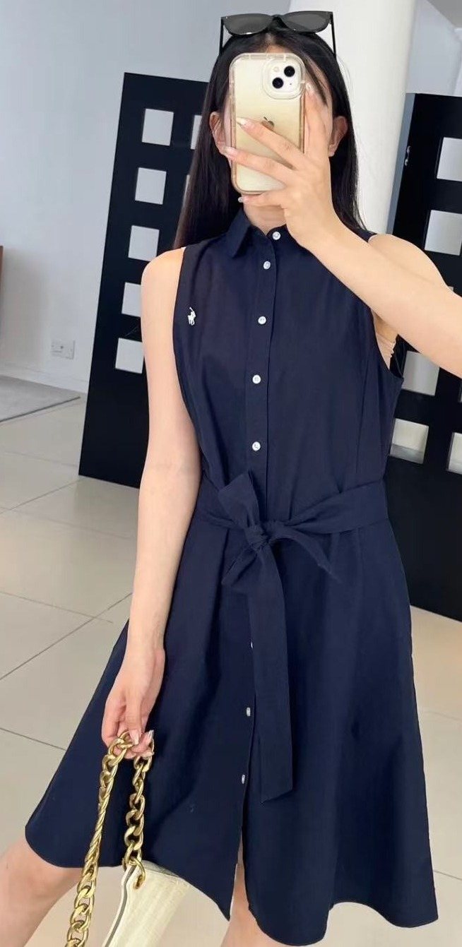Ralph Lauren Belted Sleeveless Shirt Dress