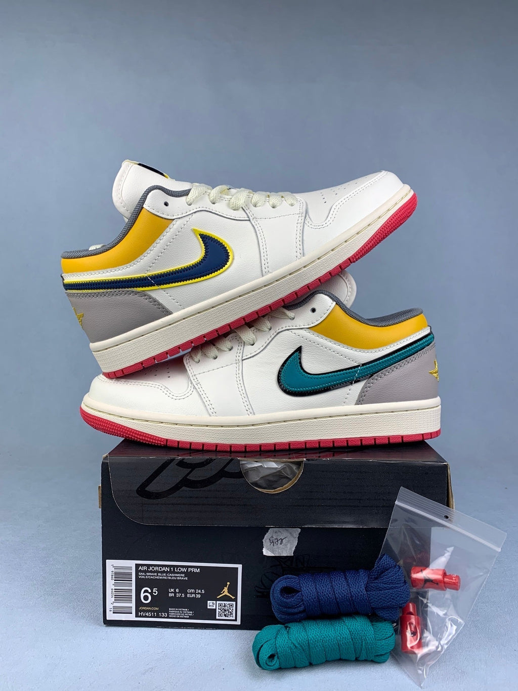 Air Jordan 1 Low Mandarin Duck Sails White Unisex Sneakers HV4511-133