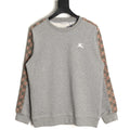 Burberry Check Tape Crewneck Sweatshirt - Gray