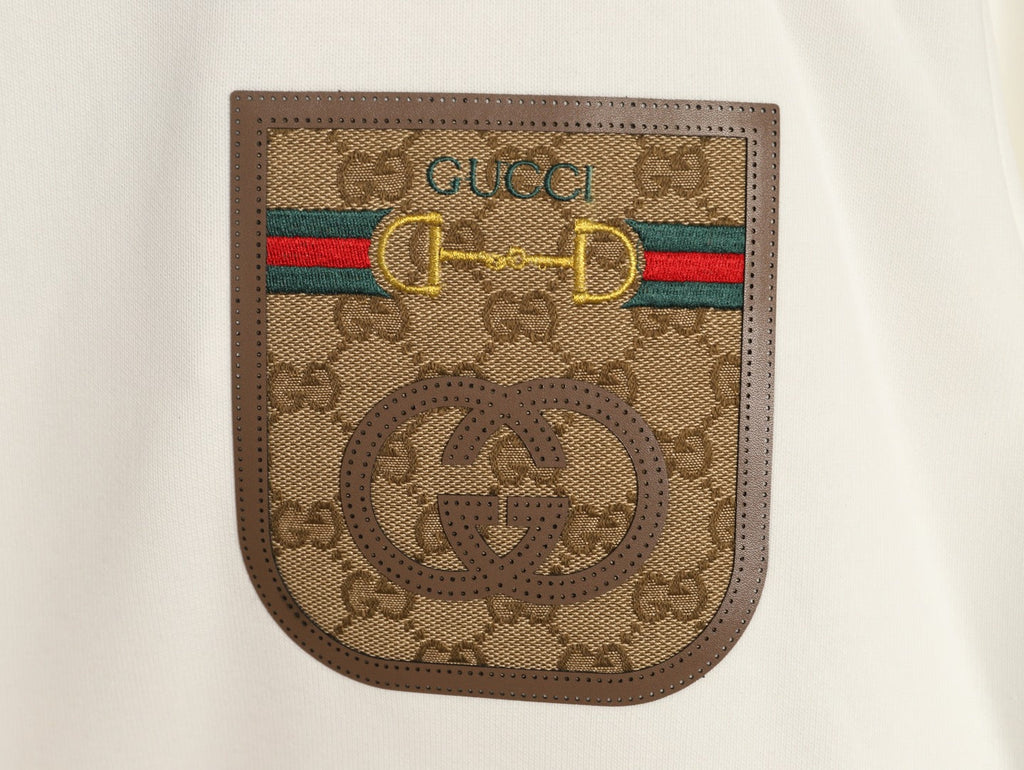 Gucci Monogram-Style Pocket-Patch Crewneck Sweatshirt - Cream